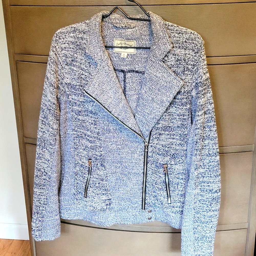 Moto knit jacket